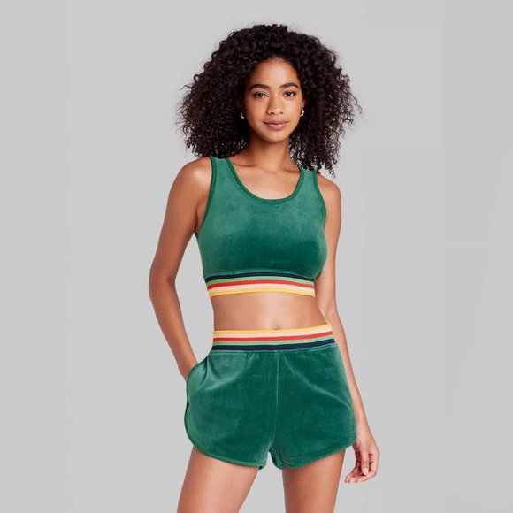 Green Wild Fable Velour Set - Picture 2 of 6